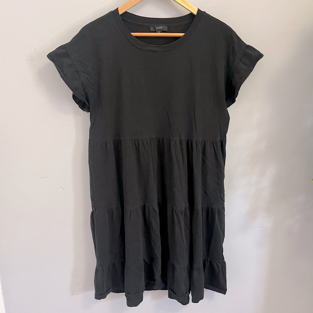 J. Crew Black Tiered Mini Dress